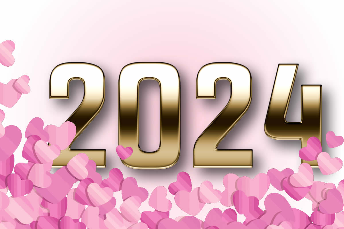 Bonne année 2024 photo avec effet scintillant