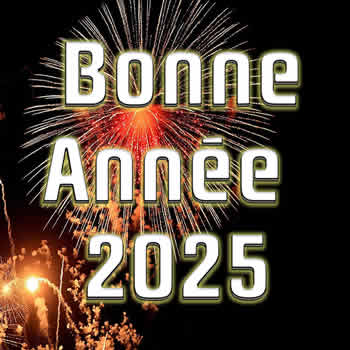 Texte de voeux du nouvel an 2025 avec feux d'artifice